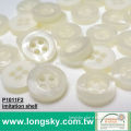 (#P1011F2-4HS) four hole flatback imitation shell polyester resin button
